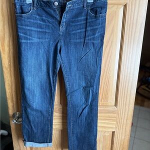 Vera Wang Dark Blue Cuff Capris Jeans